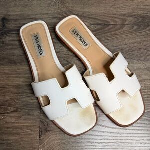Steve Madden Women's White Slide Sandals